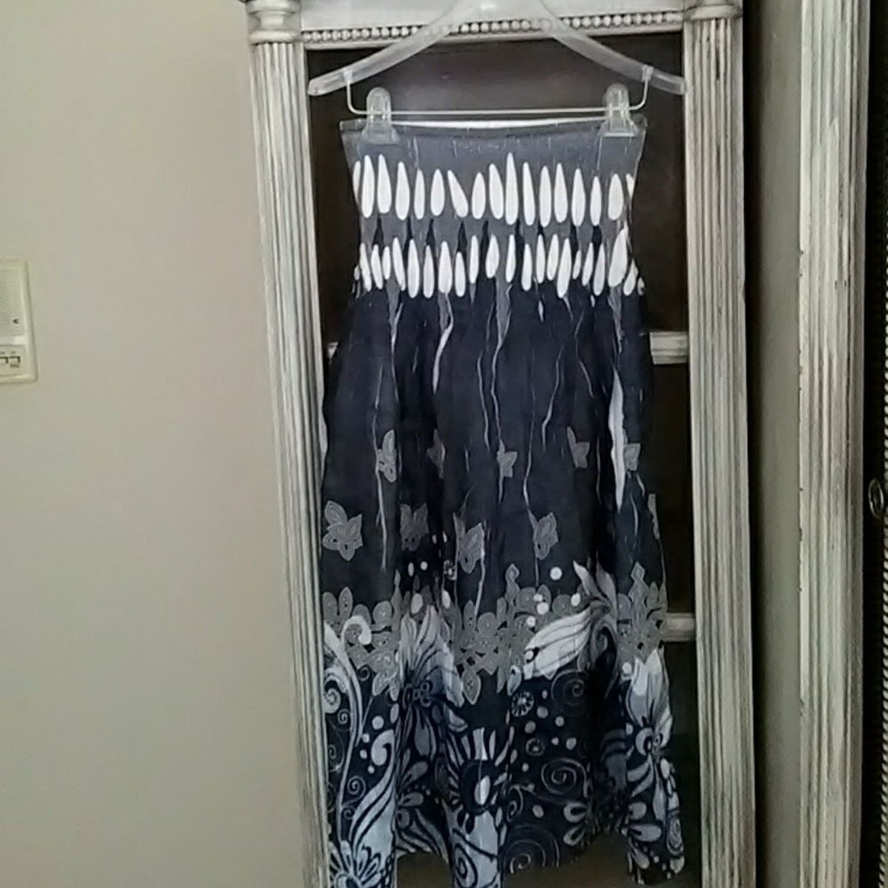 Lapis Strapless Floral Summer Dress - Picture 1 of 7